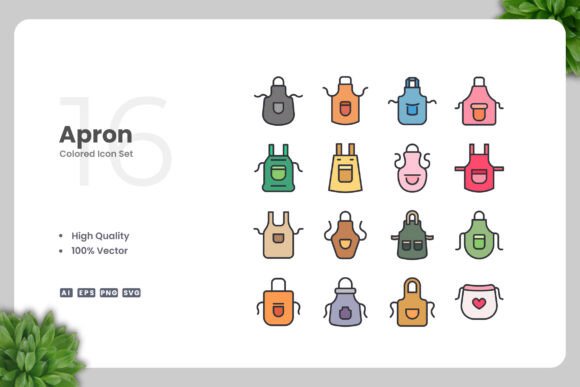 Apron Color Icons: Simple and Stylish Design