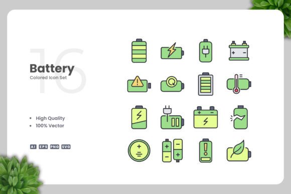 Battery Color Icons: A Versatile Design Solution for Modern Projects