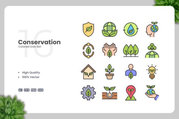 Conservation Color Icons: Elevate Your Visual Communication with Clean, Scalable Design