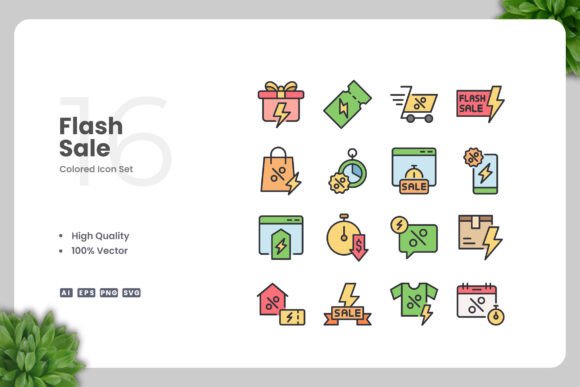 Flash Sale Color Icons: Streamlining Design Workflows with Vector Assets