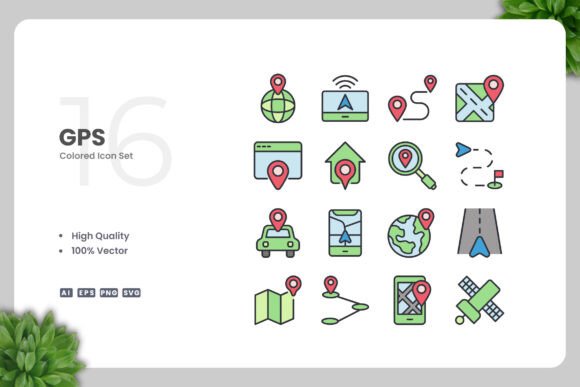 GPS Colored Icons: Versatile Vectors for Every Project