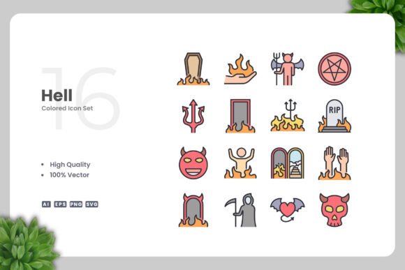 Hell Colored Icons: Bold Design for Modern Projects