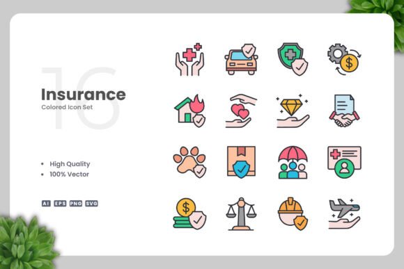 Insurance Color Icons: A Clean, Versatile Design Solution for Every Modern Project