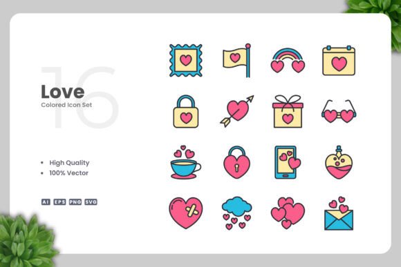 Love Color Icons: Simple Vector Graphics for Every Need