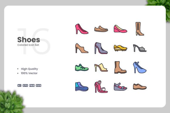 Shoes Color Icons for Clean Branding and Design