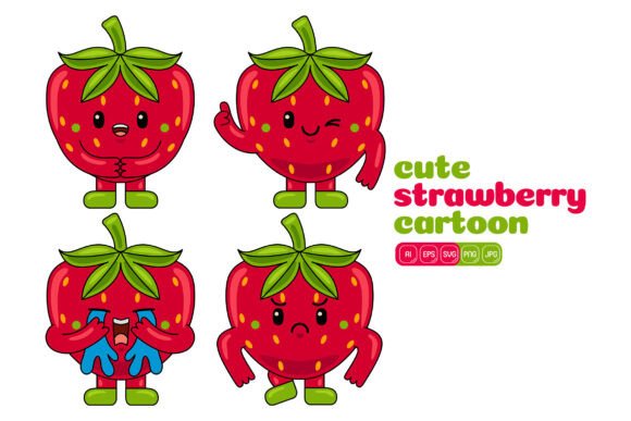 Unlock Endless Creative Possibilities with Cute Strawberry Mascot Vector Pack 03