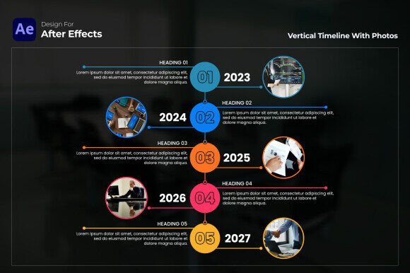Vertical Timeline with Photos AE – Visual Storytelling for Everyone